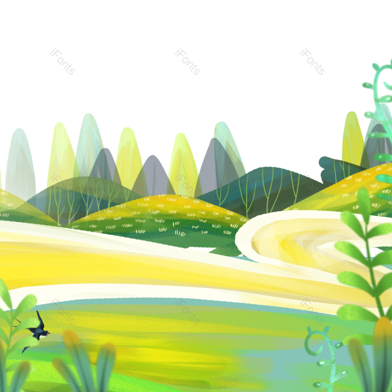 小满图片,春季素材元素,春季PNG,绿色免抠素材